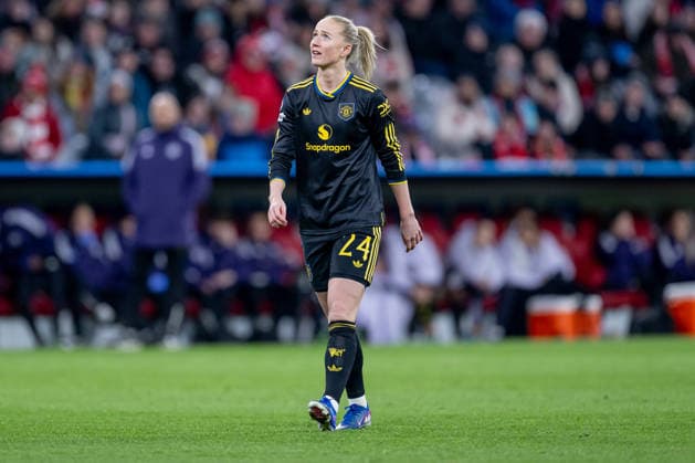 Die Ex-Muenchnerin Lea Schueller Manchester United, ManU WFC, 24) kam erst kurz vor Ende der Partie zum Einsatz GER, FC Bayern Muenchen vs. Manchester United W.F.C., Fussball, UEFA Womans Champions League, Viertelfinale Rueckspiel, Saison 2025 2026, 01.04.2026. GER, FC Bayern Muenchen vs. Manchester United W.F.C., Fussball, UEFA Womans Champions League, Viertelfinale Rueckspiel, Saison 2025 2026, 01.04.2026. Muenchen Copyright: xEibner-Pressefoto HeikexFeinerx EP_HFR