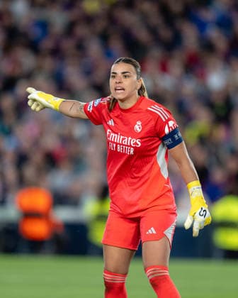 Spain-Football-Women Champions League - FC Barcelona, Barca v Real Madrid CF in Barcelona, Spain. Barcelona, Spain, 2, April, 2026. Real Madrid Femenino player Misa Rodriguez (1) during Women Champions League match between FC Barcelona and Real Madrid CF in Spotify Camp Nou Stadium, Barcelona, Spain, on April 2, 2026. Barcelona Spotify Camp Nou Stadium Barcelona Spain