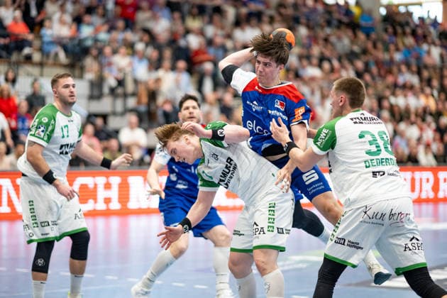 Magnus Grupe (HBW Balingen Weilstetten, 08), beim Wurf HBW Balingen Weilstetten vs. HC Oppenweiler Backnang, Handball, 2. Bundesliga, 26. Spieltag, Saison 2025 2026, 05.04.2026, Eibner-Pressefoto Andreas Ulmer HBW Balingen Weilstetten vs. HC Oppenweiler Backnang, Handball, 2. Bundesliga, 26. Spieltag, Saison 2025 2026, 05.04.2026, Balingen Copyright: xEibner-Pressefoto AndreasxUlmerx EP_AUR