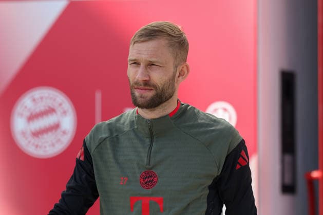 Konrad Laimer (FC Bayern Muenchen, 27), GER, Abschlusstraining, FC Bayern Muenchen, Fussball, UEFA Champions League, Viertelfinale, Hinspiel, Saison 2025 2026, 06.04.2026, GER, Abschlusstraining, FC Bayern Muenchen, Fussball, UEFA Champions League, Viertelfinale, Hinspiel, Saison 2025 2026, 06.04.2026 Muenchen Copyright: xEibner-Pressefoto JennixMaulx EP_JML