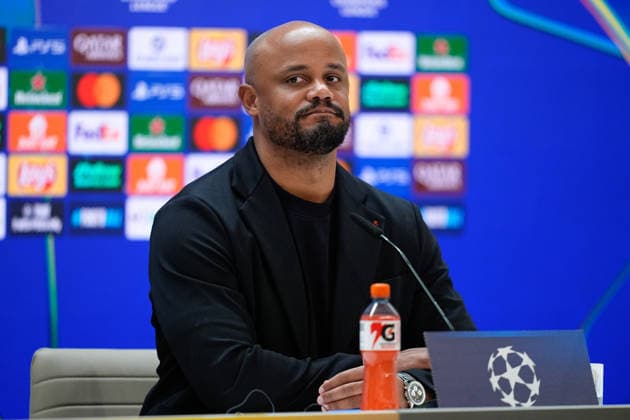 April 6, 2026, Madrid, Madrid, Spain: Vincent Kompany, head coach of Bayern Munich, attends his press conference, PK, Pressekonferenz ahead of their UEFA Champions League 2025 26, Quarter-finals First Leg, football match against Real Madrid at Bernabeu stadium on April 06, in Madrid, Spain. Madrid Spain - ZUMAa181 20260406_zaa_a181_186 Copyright: xDennisxAgyemanx