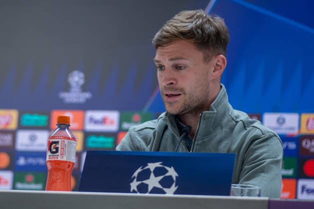 April 6, 2026, Madrid, Spain: Joshua Kimmich, FC Bayern Munich player attends a press conference, PK, Pressekonferenz ahead of the match between Real Madrid and FC Bayern Munich, which will take place on Tuesday, April 7, 2026, at the Santiago Bernabà u Stadium in the first leg of the UEFA Champions League quarterfinals. FC Bayern UCL Press Conference In Madrid - 06 Apr 2026 - ZUMAs197 20260406_aaa_s197_094 Copyright: xDavidxCanalesx