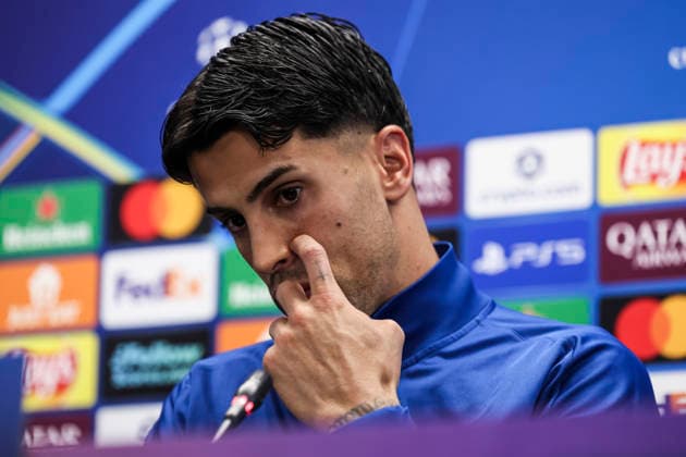 April 7, 2026, Sant Joan Despi, Barcelona, SPAIN: Joao Cancelo of FC Barcelona, Barca attends his press conference, PK, Pressekonferenz during the training day of FC Barcelona ahead the UEFA Champions League 2025 26, Quarter-finals First Leg, football match against Atletico de Madrid at Ciudad Esportiva Joan Gamper on April 07, 2026 in Sant Joan Despi, Barcelona, Spain. FC Barcelona Training And Press Conference - Uefa Champions League 2025 26 Quarter-Finals First Leg - ZUMAa181 20260407_zaa_a181_066 Copyright: xJavierxBorregox