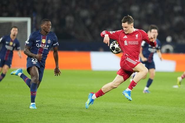 Florian Wirtz of Liverpool over runs the ball Paris Saint-Germain v Liverpool, UEFA Champions League, Quarter Final, First Leg, Football, Parc des Princes, Paris, France - 08 Apr 2026Paris Parc des Princes France EDITORIAL USE ONLY No use with unauthorised audio, video, data, fixture lists, club league logos or live services. Online in-match use limited to 120 images, no video emulation. No use in betting, games or single club league player publications. Copyright: xDavexWinter Shutterstockx 16811861ca