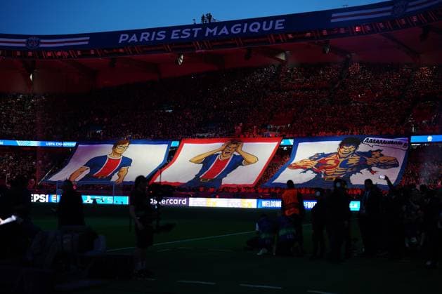 PSG tiffo as the players come out Paris Saint-Germain v Liverpool, UEFA Champions League, Quarter Final, First Leg, Football, Parc des Princes, Paris, France - 08 Apr 2026Paris Parc des Princes France EDITORIAL USE ONLY No use with unauthorised audio, video, data, fixture lists, club league logos or live services. Online in-match use limited to 120 images, no video emulation. No use in betting, games or single club league player publications. Copyright: xDavexWinter Shutterstockx 16811861mt