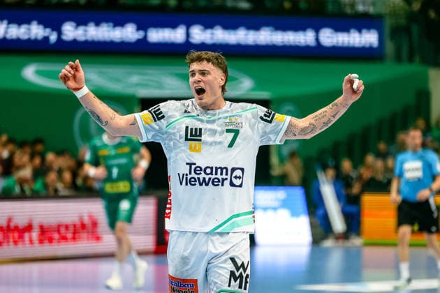 Victor Kloeve (FRISCH AUF! Goeppingen, 07) gibt Anweisungen, gestikuliert, SC DHfK Leipzig vs FRISCH AUF! Goeppingen, Handball, 1. Bundesliga, 28. Spieltag, Saison 2025 2026, 09.04.2026, SC DHfK Leipzig vs FRISCH AUF! Goeppingen, Handball, 1. Bundesliga, 28. Spieltag, Saison 2025 2026, 09.04.2026 Leipzig Copyright: xEibner-Pressefoto LauraxRoemerx EP_LRR