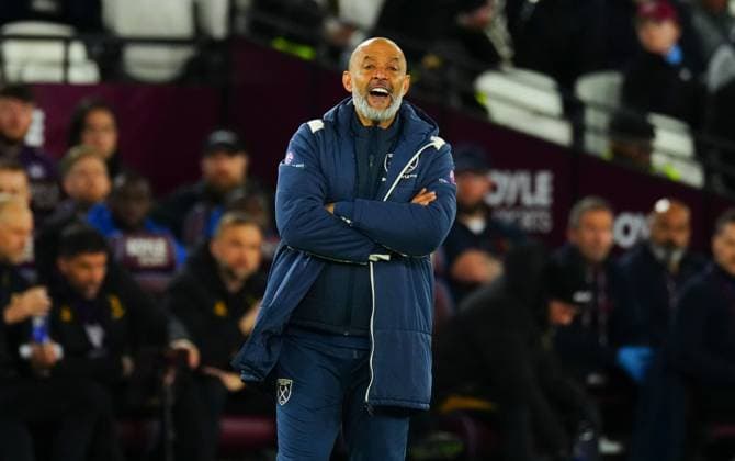 West Ham Manager Nuno Espirito Santo West Ham United v Wolverhampton Wanderers, Premier League, Football, London Stadium, London, UK - 10 Apr 2026London London Stadium United Kingdom EDITORIAL USE ONLY No use with unauthorised audio, video, data, fixture lists, club league logos or live services. Online in-match use limited to 120 images, no video emulation. No use in betting, games or single club league player publications. Copyright: xJavierxGarcia Shutterstockx 16823405ct