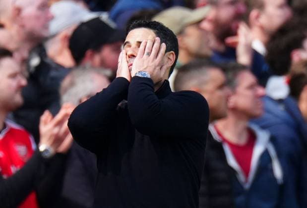Arsenal Manager Mikel Arteta reacts Arsenal v AFC Bournemouth, Premier League, Football, Emirates Stadium, London, UK - 11 Apr 2026London Emirates Stadium United Kingdom EDITORIAL USE ONLY No use with unauthorised audio, video, data, fixture lists, club league logos or live services. Online in-match use limited to 120 images, no video emulation. No use in betting, games or single club league player publications. Copyright: xJavierxGarcia Shutterstockx 16823522ao