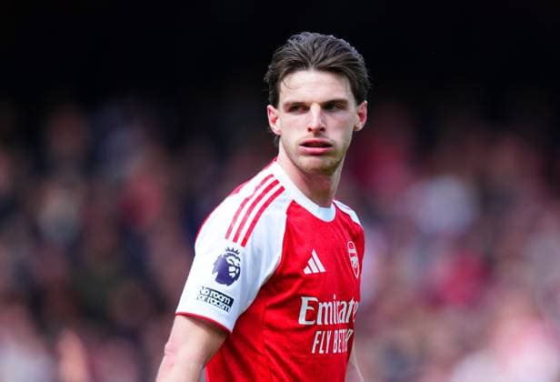 Declan Rice of Arsenal reacts Arsenal v AFC Bournemouth, Premier League, Football, Emirates Stadium, London, UK - 11 Apr 2026London Emirates Stadium United Kingdom EDITORIAL USE ONLY No use with unauthorised audio, video, data, fixture lists, club league logos or live services. Online in-match use limited to 120 images, no video emulation. No use in betting, games or single club league player publications. Copyright: xJavierxGarcia Shutterstockx 16823522bb