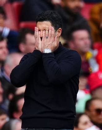 Arsenal Manager Mikel Arteta reacts Arsenal v AFC Bournemouth, Premier League, Football, Emirates Stadium, London, UK - 11 Apr 2026London Emirates Stadium United Kingdom EDITORIAL USE ONLY No use with unauthorised audio, video, data, fixture lists, club league logos or live services. Online in-match use limited to 120 images, no video emulation. No use in betting, games or single club league player publications. Copyright: xJavierxGarcia Shutterstockx 16823522bh