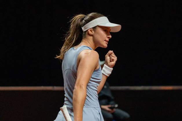 Zeynep Sonmez, Freude, Emotionen, Jubel, Zeynep Sonmez vs. Anna-Lena Friedsam, Tennis, ATP, Tennis Herren Turnier, WTA, Tennis Damen 500, Porsche Tennis Grand-Prix, Court 1, Qualifikation, 12.04.2026, Zeynep Sonmez vs. Anna-Lena Friedsam, Tennis, ATP-Turnier, WTA 500, Porsche Tennis Grand-Prix, Court 1, Qualifikation, 12.04.2026, Stuttgart Copyright: xEibner-Pressefoto EdwardxCheungx EP_ECG