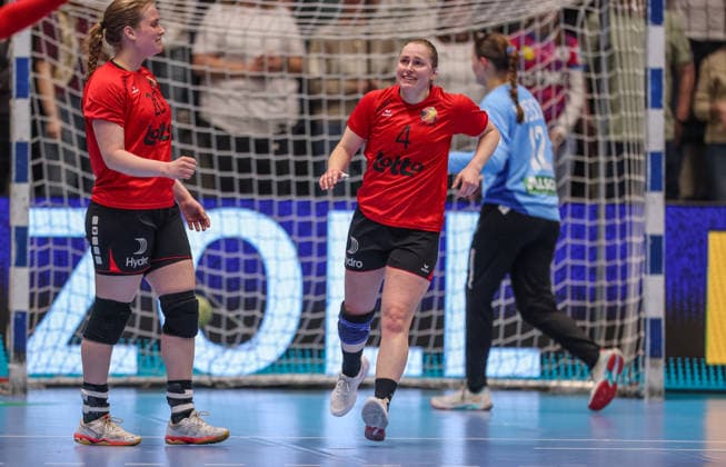 GER, Hamm, Deutschland vs Belgien, EHF EURO Qualifiers, Handball, EHF, Spielzeit 2025 2026, WESTPRESS arena, 6. Spieltag im Bild: Fien Boons (Belgien Handball Frauen 4), letztes Länderspiel und Tor, last match, emotions DFB DFL REGULATIONS PROHIBIT ANY USE OF PHOTOGRAPHS AS IMAGE SEQUENCES AND OR QUASI-VIDEO, 12.04.2026 Copyright: HMBxMedia HendrikxHamelau