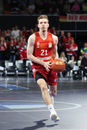 Justuz Hollatz (FC Bayern Basketball, 21), GER, FC Bayern Basketball vs. Niners Chemnitz, Basketball, easycredit Basketball Bundesliga, 29. Spieltag, Saison 2025 2026, 12.04.2026, GER, FC Bayern Basketball vs. Niners Chemnitz, Basketball, easycredit Basketball Bundesliga, 29. Spieltag, Saison 2025 2026, 12.04.2026 Muenchen Copyright: xEibner-Pressefoto JennixMaulx EP_JML