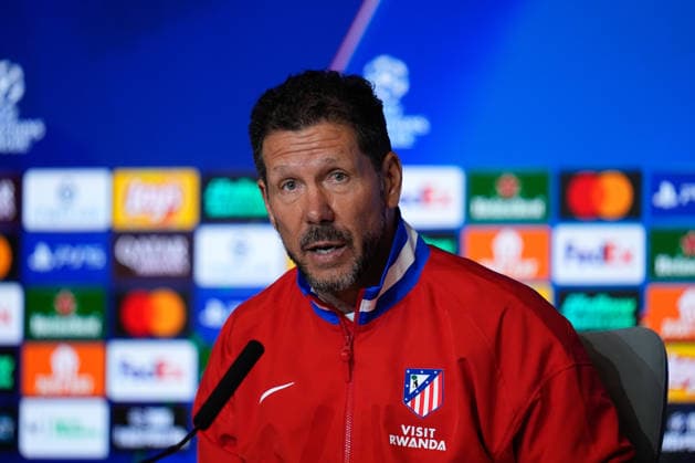 April 13, 2026, Madrid, Madrid, Spain: Diego Pablo Simeone, head coach of Atletico de Madrid, attends his press conference, PK, Pressekonferenz during the training day of Atletico de Madrid ahead the UEFA Champions League 2025 26 Quarter-Final Second Leg match against FC Barcelona, Barca at Riyadh Air Metropolitano on April 13, 2026, in Madrid, Spain. Atletico De Madrid Training Session And Press Conference - UEFA Champions League 2025 26 Quarter-Final Second Leg - ZUMAa181 20260413_zaa_a181_195 Copyright: xDennisxAgyemanx