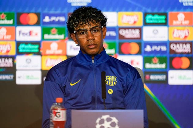 April 13, 2026, Madrid, Madrid, Spain: Lamine Yamal attends his press conference, PK, Pressekonferenz during the training day of FC Barcelona, Barca ahead the UEFA Champions League 2025 26 Quarter-Final Second Leg match against Atletico de Madrid at Riyadh Air Metropolitano on April 13, 2026, in Madrid, Spain. Madrid Spain - ZUMAa181 20260413_zaa_a181_238 Copyright: xOscarxJ.xBarrosox