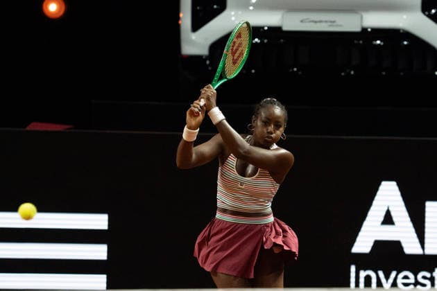 Alycia Parks (USA) im Bild am Ball, Aktion GER, Alycia Parks vs. Mirra Andreeva, Tennis, ATP, Tennis Herren Turnier, WTA, Tennis Damen 500, Porsche Tennis Grand-Prix, 15.04.2026, GER, Alycia Parks vs. Mirra Andreeva, Tennis, ATP-Turnier, WTA 500, Porsche Tennis Grand-Prix, 15.04.2026, Stuttgart Copyright: xEibner-Pressefoto EdwardxCheungx EP_ECG
