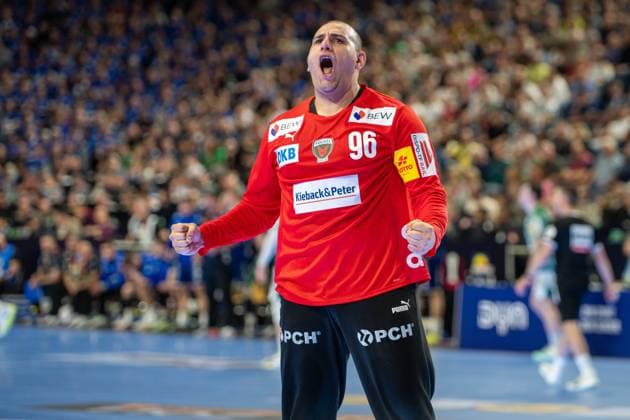 Dejan Milosavljev, Torwart, (Fuechse Berlin 96), TBV Lemgo Lippe vs. Fuechse Berlin, DHB-Pokal Maenner, Herren, 5. Spieltag, Halbfinale, Daikin HBL, Lidl Final 4, 18.04.2026 Köln NRW Deutschland