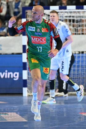 GER, Lanxess Arena Koeln, HBL, LIDL FINAL4, Men, Spiel um Platz 3, TBV Lemgo Lippe vs. SC Magdeburg 19.04.2026, Lanxess Arena , Koeln , GER, Lanxess Arena Koeln, HBL, LIDL FINAL4, Men, Spiel um Platz 3, TBV Lemgo Lippe vs. SC Magdeburg , im Bild: Torjubel Jubel Jubellauf, Daniel Pettersson (SC Magdeburg 11),