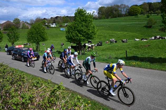 Amstel Gold Race 2026 Cycling Race VALKENBURG, THE NETHERLANDS - APRIL 19 : Artz Huub (NED) of Lotto Intermarche, Maciejuk Filip (POL) of Movistar Team, Frigo Marco (ITA) of NSN Cycling Team, Barguil Warren (FRA) of Team Picnic PostNL, Azparren Xabier Mikel (ESP) of Pinarello Q36.5 Pro Cycling Team, Lopez Joseba (ESP) of Caja Rural - Seguros RGA, Deweirdt Siebe (BEL) of Team Flanders - Baloise, Retailleau Valentin (FRA) of TotalEnergies, Stockman Abram (BEL) of Unibet Rose Rockets during the 60th edition of Amstel Gold Race an UCI World Tour 1.UWT one day cycling road race for Men Elite of 220 km with start in Maastricht and finish in Valkenburg on April 19, 2026 in Valkenburg, The Netherlands, 19 04 2026 ( Motordriver Kenny Verfaillie - Valkenburg The Netherlands Copyright: xVincentxKalutx