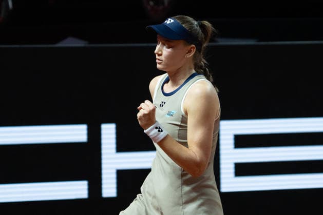 Elena Rybakina (KAZ) im Bild, Jubel, Freude, Emotion, Geste nach Gewinn des ersten Satzes, GER, Elena Rybakina vs. Karolina Muchova, Tennis, ATP, Tennis Herren Turnier, WTA, Tennis Damen 500, Porsche Tennis Grand-Prix, Finale, 19.04.2026, GER, Elena Rybakina vs. Karolina Muchova, Tennis, ATP-Turnier, WTA 500, Porsche Tennis Grand-Prix, Finale, 19.04.2026, Stuttgart Copyright: xEibner-Pressefoto EdwardxCheungx EP_ECG