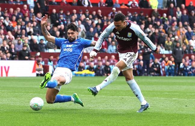 Morgan Rogers of Aston Villa scores a goal to make the score 3-1 Aston Villa v Sunderland, Premier League, Football, Villa Park, Birmingham, UK - 19 Apr 2026Birmingham Villa Park United Kingdom EDITORIAL USE ONLY No use with unauthorised audio, video, data, fixture lists, club league logos or live services. Online in-match use limited to 120 images, no video emulation. No use in betting, games or single club league player publications. Copyright: xKieranxMcManus Shutterstockx 16832205bc
