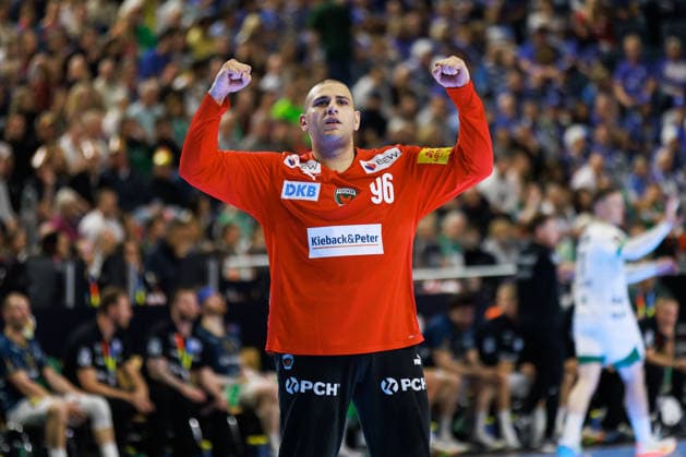 Dejan MILOSAVLJEV (Fuechse Berlin, 96) Jubel, Freude, Leidenschaft, Erfolg, Emotion, Begeisterung, positive Emotionen GER, Fuechse Berlin vs. Bergischer HC, Handball, DHB-Pokal, LIDL Final4, Finale, Spielzeit 2025 2026, 19.04.2026, GER, Fuechse Berlin vs. Bergischer HC, Handball, DHB-Pokal, LIDL Final4, Finale, Spielzeit 2025 2026, 19.04.2026, Koeln Copyright: xEibnerxPressefoto OliverxSchmidtx EP_OST