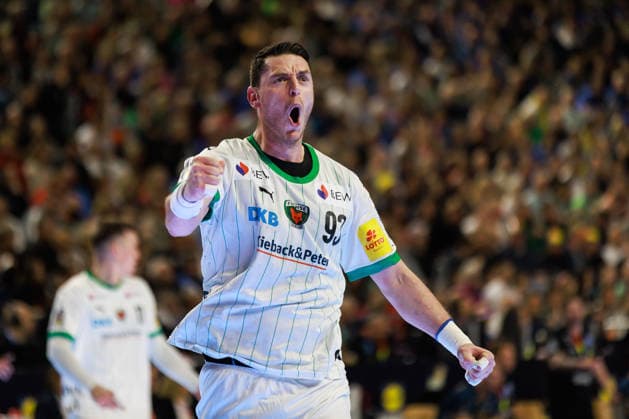 Mijajlo MARSENIC (Fuechse Berlin, 93) Jubel, Freude, Leidenschaft, Erfolg, Emotion, Begeisterung, positive Emotionen GER, Fuechse Berlin vs. Bergischer HC, Handball, DHB-Pokal, LIDL Final4, Finale, Spielzeit 2025 2026, 19.04.2026, GER, Fuechse Berlin vs. Bergischer HC, Handball, DHB-Pokal, LIDL Final4, Finale, Spielzeit 2025 2026, 19.04.2026, Koeln Copyright: xEibnerxPressefoto OliverxSchmidtx EP_OST