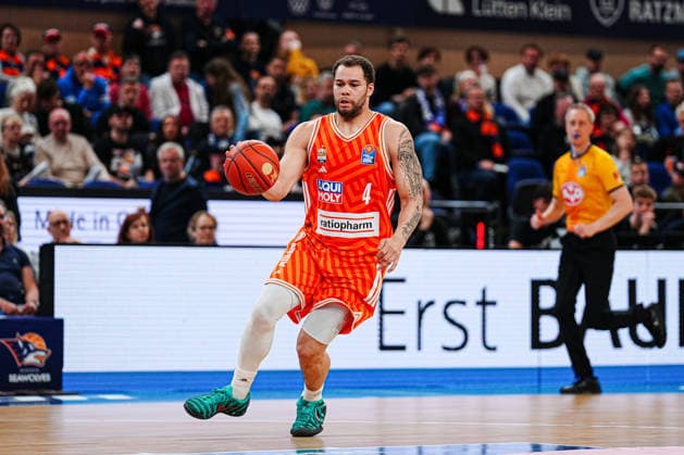 Christopher Ledlum (Ratiopahrm Ulm, 04) GER, Rostock Seawolves vs. Ratiopharm Ulm, Basketball, Bundesliga, Spieltag 30, Saison 2025 2026, 19.04.2026 GER, Rostock Seawolves vs. Ratiopharm Ulm, Basketball, Bundesliga, Spieltag 30, Saison 2025 2026, 19.04.2026 Rostock Copyright: xEibner-Pressefoto MarcelxvonxFehrnx EP_MFN