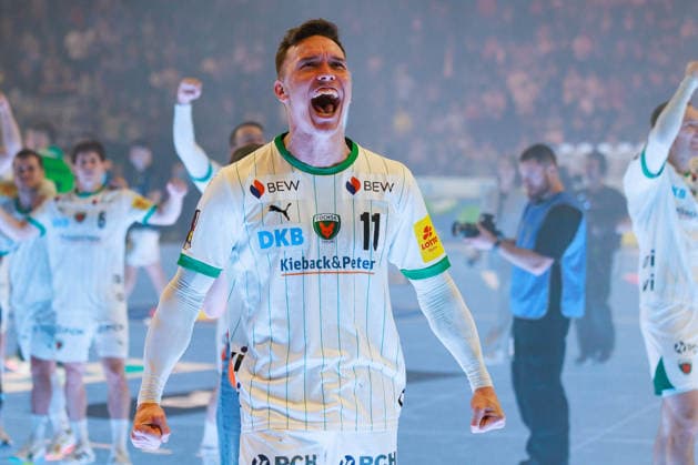 Lasse Bredekjaer ANDERSSON (Fuechse Berlin, 11) Jubel, Freude, Leidenschaft, Erfolg, Emotion, Begeisterung, positive Emotionen GER, Fuechse Berlin vs. Bergischer HC, Handball, DHB-Pokal, LIDL Final4, Finale, Spielzeit 2025 2026, 19.04.2026, GER, Fuechse Berlin vs. Bergischer HC, Handball, DHB-Pokal, LIDL Final4, Finale, Spielzeit 2025 2026, 19.04.2026, Koeln Copyright: xEibnerxPressefoto OliverxSchmidtx EP_OST