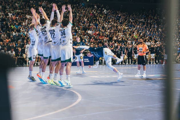 19.4.2026, Handball, Lidl, Final Four, Finale, Endspiel, Köln, Lanxess Arena, Bergischer HC, Füchse Berlin, 2026 Freiwurf Bergischer HC. Lanxess Arena, Köln Nordrhein-Westfalen Deutschland