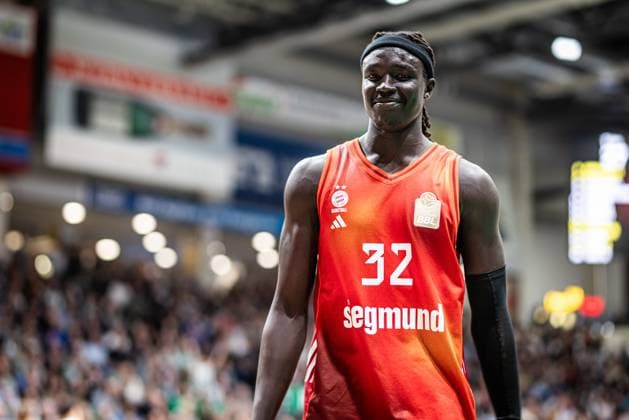 Wenyen Gabriel (FC Bayern Muenchen Basketball), Vet Concept Gladiators Trier vs FC Bayern Muenchen Basketball , Basketball, easyCredit BBL, 30. Spieltag, Saison 2025 2026, 20.04.2026 Vet Concept Gladiators Trier vs FC Bayern Muenchen Basketball , Basketball, easyCredit BBL, 30. Spieltag, Saison 2025 2026, 20.04.2026 Copyright: xEibner-Pressefoto AlexanderxNeisx EP_ANS