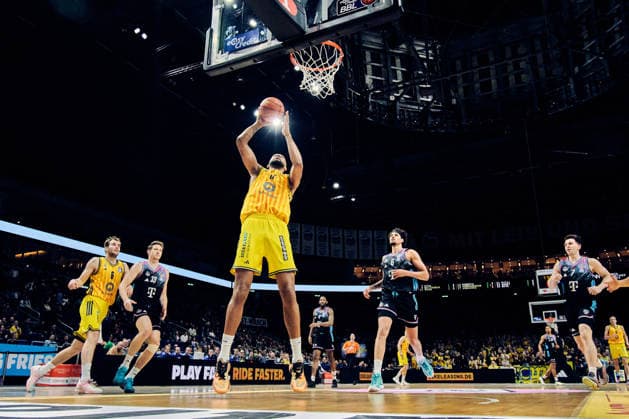 Moses Wood (Alba Berlin, 11), GER, ALBA Berlin vs. Telekom Baskets Bonn, Basketball Herren, easy Credit BBL, Saison 2025 2026, 30. Spieltag, 20.04.2026 GER, ALBA Berlin vs. Telekom Baskets Bonn, Basketball Herren, easy Credit BBL, Saison 2025 2026, 30. Spieltag, 20.04.2026 Berlin