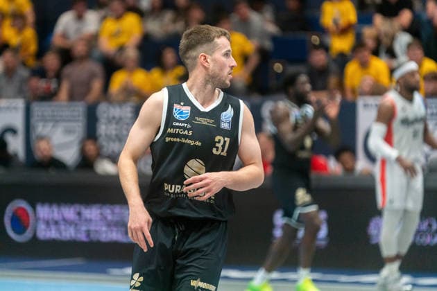 Spencer Reaves (Syntainics MBC, 31) GER, Syntainics MBC vs. Manchester Basketball Club, Basketball, European North Basketball League, Halbinale, Saison 2025 2026, 22.04.2026 GER, Syntainics MBC vs. Manchester Basketball Club, Basketball, European North Basketball League, Halbinale, Saison 2025 2026, 22.04.2026 Weissenfels Copyright: xEibner-Pressefoto PiaxSchindlerx EP_PSR