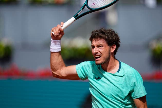 April 23, 2026, Madrid, Madrid, Spain: Pablo Carreno of Spain plays against Marton Fucsovics of Hungary during the Mutua Madrid Open 2026, ATP, Tennis Herren Masters 1000 and WTA, Tennis Damen 1000, at La Caja Magica on April 23, 2026 in Madrid, Spain. Madrid Spain - ZUMAa181 20260423_zaa_a181_007 Copyright: xOscarxJ.xBarrosox