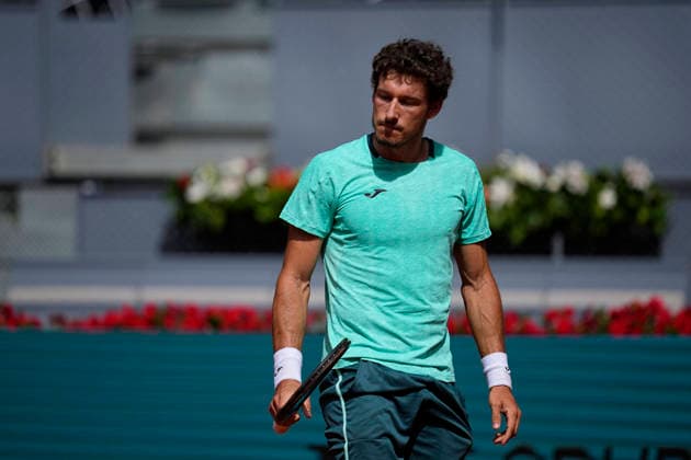 April 23, 2026, Madrid, Madrid, Spain: Pablo Carreno of Spain plays against Marton Fucsovics of Hungary during the Mutua Madrid Open 2026, ATP, Tennis Herren Masters 1000 and WTA, Tennis Damen 1000, at La Caja Magica on April 23, 2026 in Madrid, Spain. Madrid Spain - ZUMAa181 20260423_zaa_a181_048 Copyright: xOscarxJ.xBarrosox
