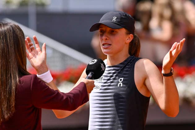 April 23, 2026, Madrid, Madrid, Spain: IGA SWIATEK of poland - ASICS during the Mutua Madrid Open 2026, ATP, Tennis Herren Masters 1000 and WTA, Tennis Damen 1000 tennis tournament, celebrated at Caja Magica on April 22, 2026 in Madrid, Spain. Madrid Spain - ZUMAc312 20260423_zsp_c312_172 Copyright: xOscarxManuelxSanchezx