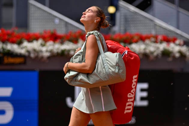 April 23, 2026, Madrid, Madrid, Spain: ARYNA SABALENKA of belarus †NIKE during the Mutua Madrid Open 2026, ATP, Tennis Herren Masters 1000 and WTA, Tennis Damen 1000 tennis tournament, celebrated at Caja Magica on April 22, 2026 in Madrid, Spain. Madrid Spain - ZUMAc312 20260423_zsp_c312_198 Copyright: xOscarxManuelxSanchezx