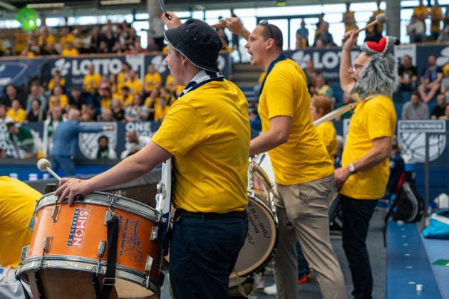 Fans der Syntainics MBC GER, Syntainics MBC vs. CSO Voluntari, Basketball, European North Basketball League, Spiel um Platz 3, Saison 2025 2026, 23.04.2026 GER, Syntainics MBC vs. CSO Voluntari, Basketball, European North Basketball League, Spiel um Platz 3, Saison 2025 2026, 23.04.2026 Weissenfels Copyright: xEibner-Pressefoto PiaxSchindlerx EP_PSR