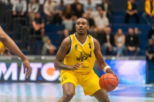 Landrius Horton (Dziki Warschau, 01) GER, Manchester Basketball vs. Dziki Warschau, Basketball, European North Basketball League, Finale, Saison 2025 2026, 23.04.2026 GER, Manchester Basketball vs. Dziki Warschau, Basketball, European North Basketball League, Finale, Saison 2025 2026, 23.04.2026 Weissenfels Copyright: xEibner-Pressefoto PiaxSchindlerx EP_PSR