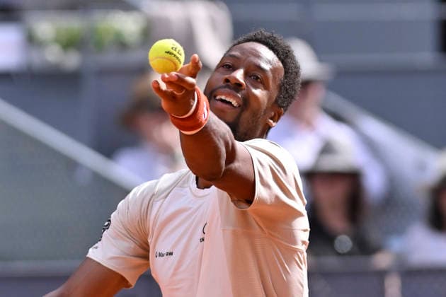 April 23, 2026, Madrid, Madrid, Spain: GAEL MONFILS of France during the Mutua Madrid Open 2026, ATP, Tennis Herren Masters 1000 and WTA, Tennis Damen 1000 tennis tournament, celebrated at Caja Magica on April 22, 2026 in Madrid, Spain. Madrid Spain - ZUMAc312 20260423_zsp_c312_383 Copyright: xOscarxManuelxSanchezx