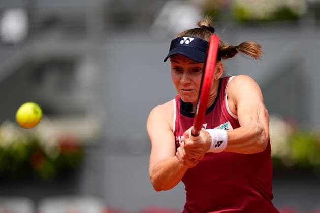 April 24, 2026, Madrid, Madrid, Spain: Elena Rybakina of Kazakhstan plays against Elena-Gabriela Ruse of Romania during the Mutua Madrid Open 2026, ATP, Tennis Herren Masters 1000 and WTA, Tennis Damen 1000, at La Caja Magica on April 24, 2026 in Madrid, Spain. Mutua Madrid Open 2026 - Day 5 - ZUMAa181 20260424_zaa_a181_173 Copyright: xOscarxJ.xBarrosox