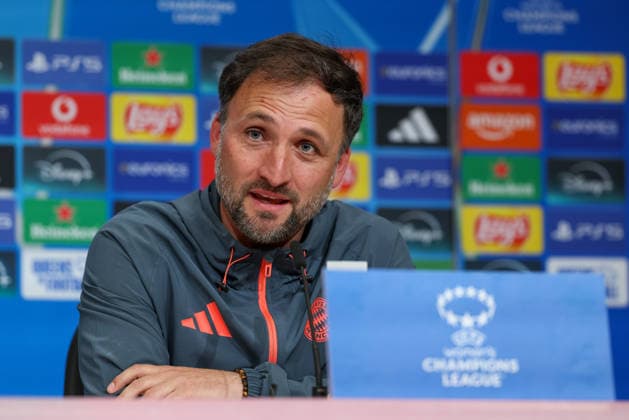 Jose Barcala (FC Bayern Muenchen, Chef-Trainer) bei der Pressekonferenz, GER, Internationale Pressekonferenz, FC Bayern Muenchen, Fussball, UEFA Womens Champions League, Halbfinale, Hinspiel, Saison 2025 2026, 24.04.2026, GER, Internationale Pressekonferenz, FC Bayern Muenchen, Fussball, UEFA Womens Champions League, Halbfinale, Hinspiel, Saison 2025 2026, 24.04.2026 Muenchen Copyright: xEibner-Pressefoto JennixMaulx EP_JML