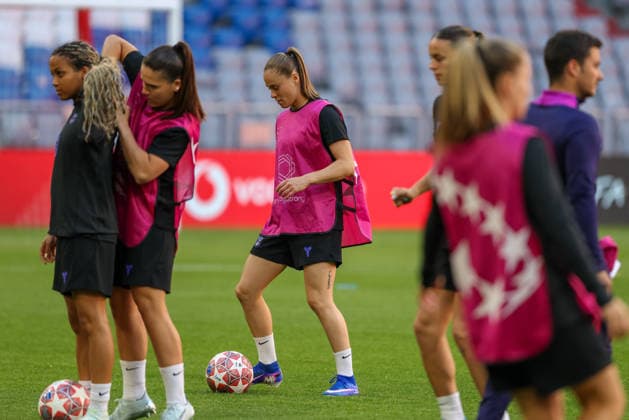 Ewa Pajor FC Barcelona, Barca 17) mit Ball, GER, Offizielles Abschlusstraining, FC Barcelona, Fussball, UEFA Womens Champions League, Halbfinale, Hinspiel, Saison 2025 2026, 24.04.2026, GER, Offizielles Abschlusstraining, FC Barcelona, Fussball, UEFA Womens Champions League, Halbfinale, Hinspiel, Saison 2025 2026, 24.04.2026 Muenchen Copyright: xEibner-Pressefoto JennixMaulx EP_JML