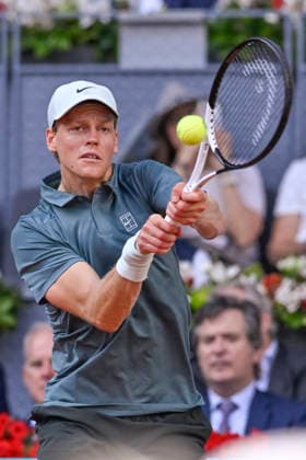 April 24, 2026, Madrid, Madrid, Spain: JANNIK SINNER of italy - NIKE during the Mutua Madrid Open 2026, ATP, Tennis Herren Masters 1000 and WTA, Tennis Damen 1000 tennis tournament, celebrated at Caja Magica on April 24, 2026 in Madrid, Spain. Mutua Madrid Open 2026 - Day 5 (04.24.26) - ZUMAc312 20260424_zsp_c312_517 Copyright: xOscarxManuelxSanchezx