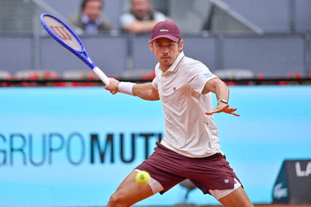 April 24, 2026, Madrid, Madrid, Spain: ALEX DE MINAUR of Australia †WILSON during the Mutua Madrid Open 2026, ATP, Tennis Herren Masters 1000 and WTA, Tennis Damen 1000 tennis tournament, celebrated at Caja Magica on April 24, 2026 in Madrid, Spain. Madrid Spain - ZUMAc312 20260424_zsp_c312_649 Copyright: xOscarxManuelxSanchezx