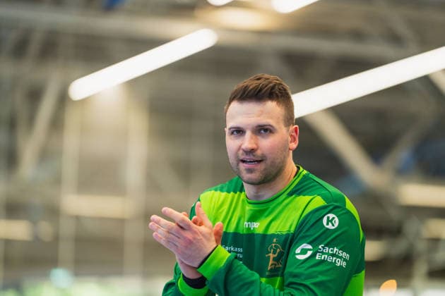 Marino Mallwitz (HC Elbflorenz 2006, 01) applaudiert den Fans TuSEM Essen vs. HC Elbflorenz Dresden, Handball, 2.HBL, 29.Spieltag, Saison 2025 26, 26.04.2026, TuSEM Essen vs. HC Elbflorenz Dresden, Handball, 2.HBL, 29.Spieltag, Saison 2025 26, 26.04.2026 Essen Copyright: xEibner-Pressefoto LukasxBaldygax EP_LBA