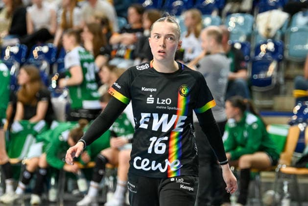 Imke Winters (VfL Oldenburg, 16) VfL Oldenburg vs. SV Union Halle-Neustadt, ALSCO Handball Bundesliga Frauen, Playoffs, 2. Spieltag, Saison 2025 2026, 25.04.2026, VfL Oldenburg vs. SV Union Halle-Neustadt, ALSCO Handball Bundesliga Frauen, Playoffs, 2. Spieltag, Saison 2025 2026, 25.04.2026 Oldenburg Copyright: xEibner-Pressefoto RobertxGertzenx EP_RGN