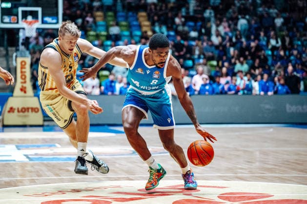 Sam Griesel (Alba Berlin, 05), William Christmas (Skyliners Frankfurt, 08) GER, Skyliners Frankfurt vs. Alba Berlin, easycredit BBL, Bundesliga, 31 Spieltag, Saison 2025 2026. 26.04.2026 Eibner-Pressefoto Attila Ziga GER, Skyliners Frankfurt vs. Alba Berlin, easycredit BBL, Bundesliga, 31 Spieltag, Saison 2025 2026. 26.04.2026 Frankfurt am Main Copyright: xEibner-Pressefotox EP_AZA
