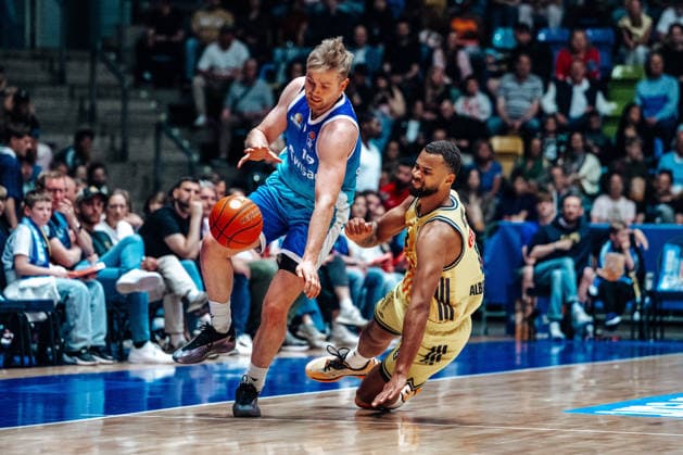 Till Pape (Skyliners Frankfurt, 19) GER, Skyliners Frankfurt vs. Alba Berlin, easycredit BBL, Bundesliga, 31 Spieltag, Saison 2025 2026. 26.04.2026 Eibner-Pressefoto Attila Ziga GER, Skyliners Frankfurt vs. Alba Berlin, easycredit BBL, Bundesliga, 31 Spieltag, Saison 2025 2026. 26.04.2026 Frankfurt am Main Copyright: xEibner-Pressefotox EP_AZA