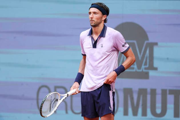 April 26, 2026, Madrid, Madrid, Spain: Arthur Rinderknech of France plays against Vit Kopriva of Czech Republic during the Mutua Madrid Open 2026, ATP, Tennis Herren Masters 1000 and WTA, Tennis Damen 1000, at La Caja Magica on April 26, 2026 in Madrid, Spain. Madrid Spain - ZUMAa181 20260426_zaa_a181_488 Copyright: xIrinaxR.xHipolitox